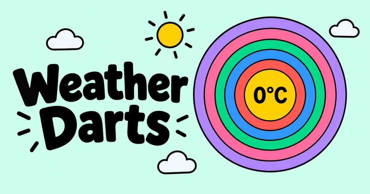 Weather Darts: reach zero on the colorful temperature target