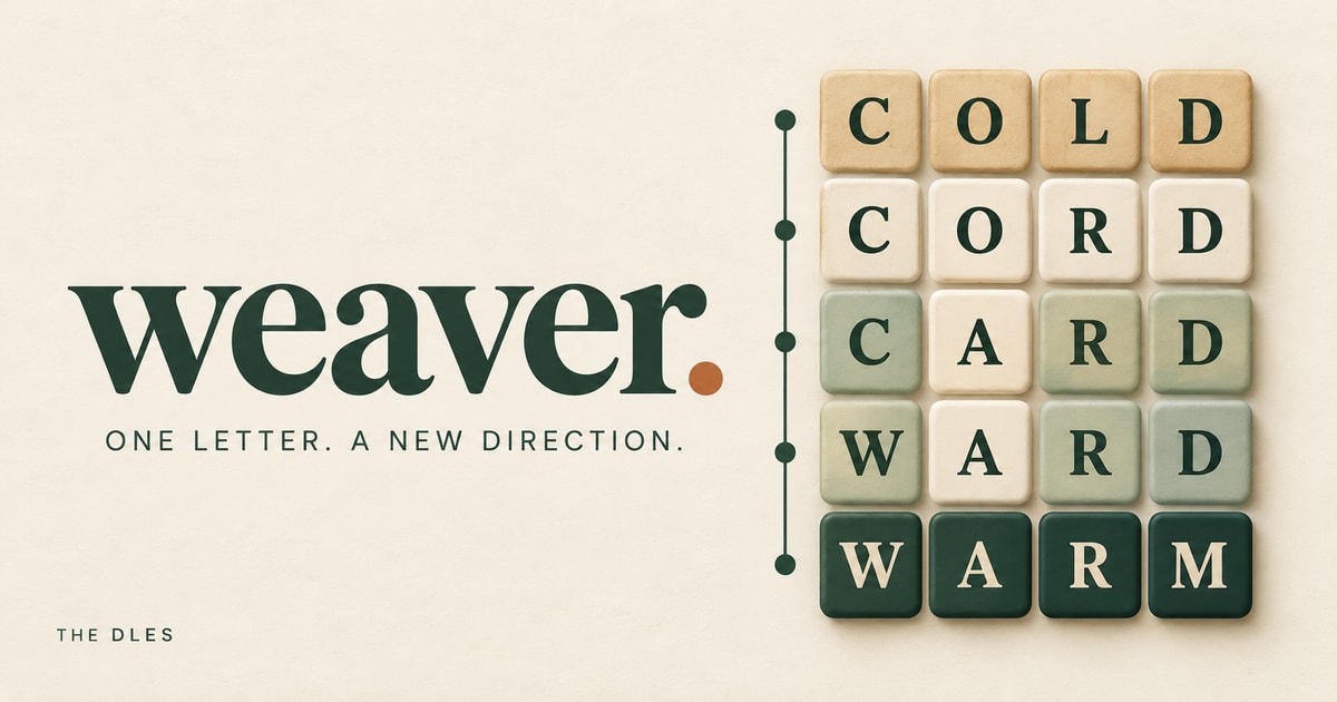 Weaver word ladder: COLD becomes WARM through CORD, CARD and WARD, one letter at a time.
